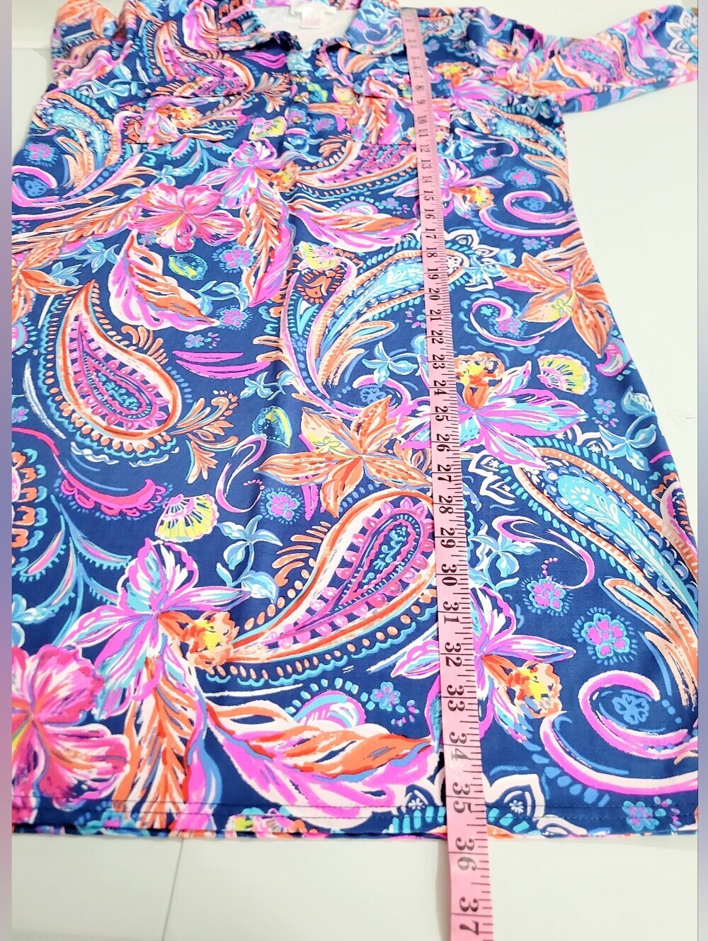 Stella Parker Liquid Knit SPF Dress Large Coastal Grandma Paisley Travel Tunic - Picture 11 of 13